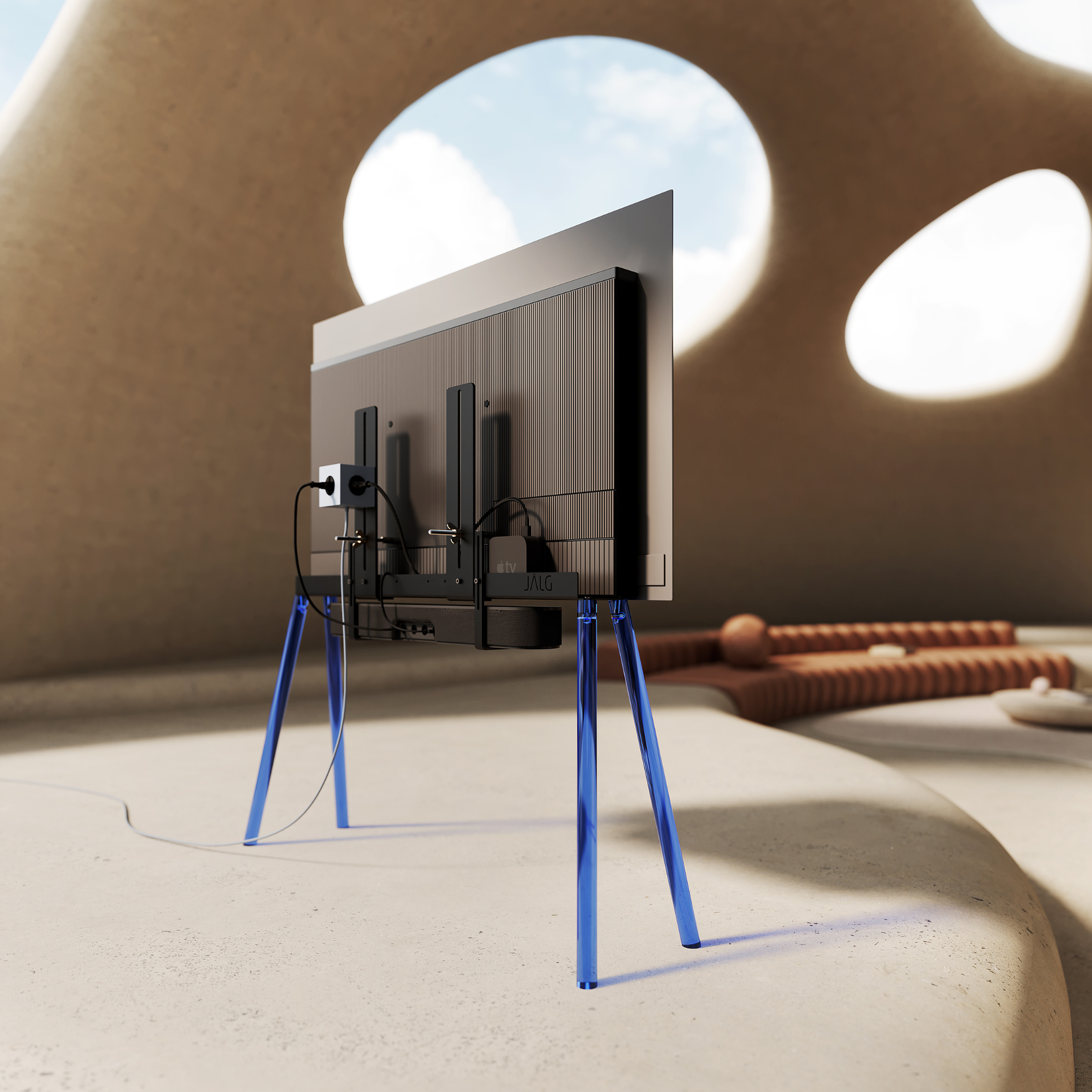 JALG TV-Stand Acrylic / Blue 42" - 55"